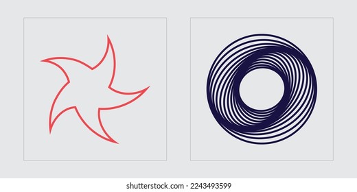 Vector set of Y2K. Extraordinary Graphic Assets. Modern abstract forms. Stars, starburst . Vector illustration