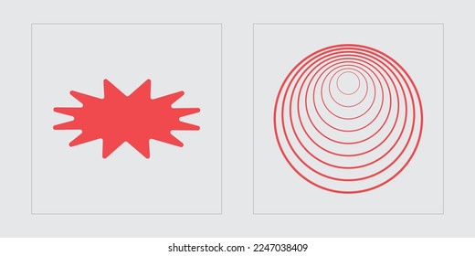 Vector set of Y2K. Extraordinary Graphic Assets. Templates for notes, posters. Projects, posters, banners. Vector illustration