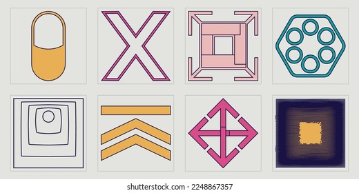 Vector set of Y2K. Large set of retro objects for design. Objects in y2k style. Stars, starburst . Vector illustration