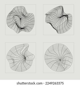 Vector set of Y2K. Rave psychedelic retro futuristic set. For modern T-shirts designed. Isolated on black background. Vector illustration