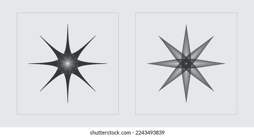 Vector set of Y2K. Retro futuristic graphic ornaments. Flat minimalist icons. Projects, posters, banners. Vector illustration