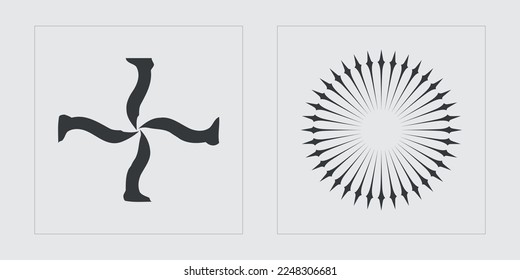 Conjunto de vectores del Y2K. Ornamentos gráficos retro futuristas. Elementos para la decoración gráfica. Retro Futurista. Ilustración del vector