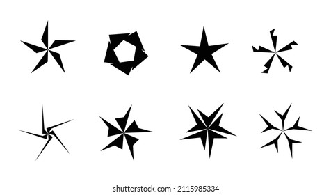 Vector set of Y2K stars, floral pattern, flowers and retro futuristic graphic ornaments.