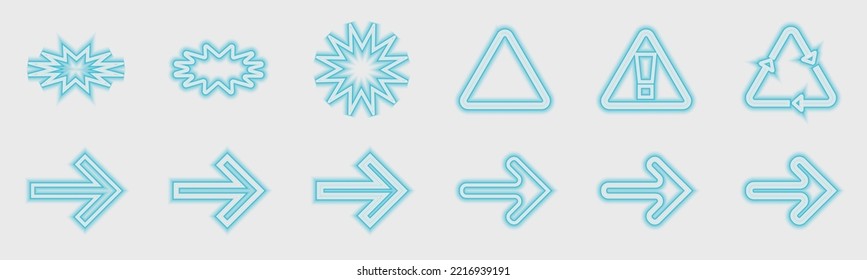 Vector Set Of Y2K. Trendy Geometric Design Elements. Simple Shapes Forms. Glitch Brutalism Shapes. Vector Illustration