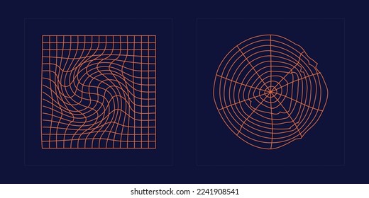 Vector set of Y2K. Trendy geometric postmodern figures. Objects in y2k style. Stars, starburst . Vector illustration