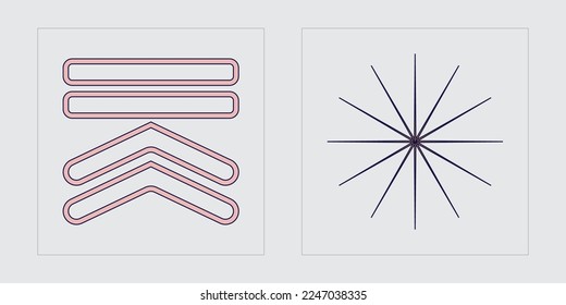 Vector set of Y2K. Trendy geometric postmodern figures. Flat minimalist icons. Futuristic. Vector illustration