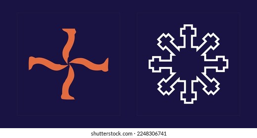 Vector set of Y2K. Trendy geometric postmodern figures. Modern abstract forms. Retro Futurist. Vector illustration