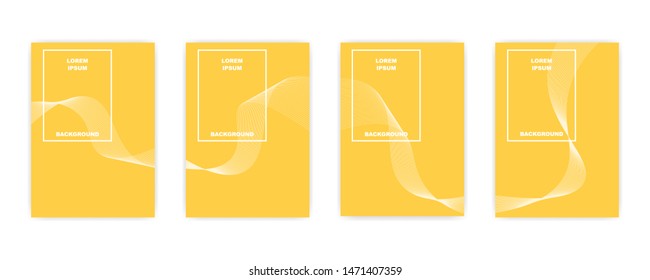 Vector set of yellow abstract background with line texture, Annual report, Book cover design, vector illustration.