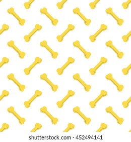 Vector Set of Yellow Bones Isolated on White Background. Seamless Bones for Dog Pattern