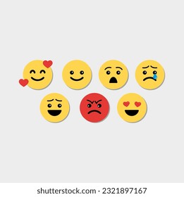Vector set of yellow emoticons