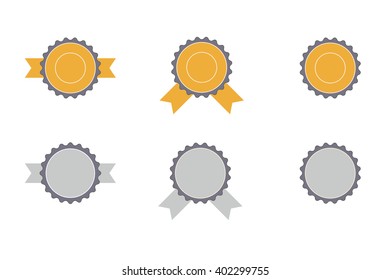 vector set of yellow and grey award symbols