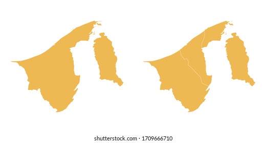 Vector set yellow of map Brunei