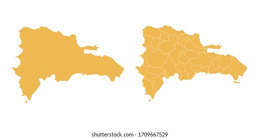 Vector set yellow of map Dominican Republic