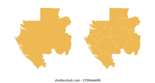 Vector amarillo del mapa de Gabón