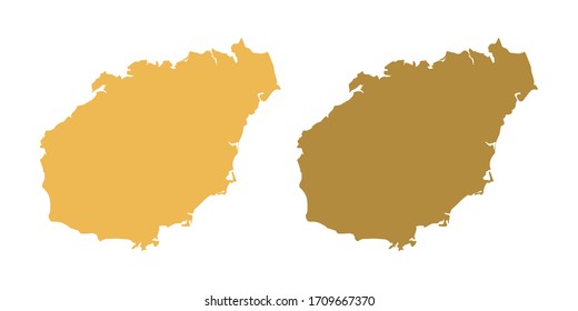Vector conjunto amarillo del mapa de Hainan