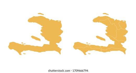 Vector set yellow of map Haiti