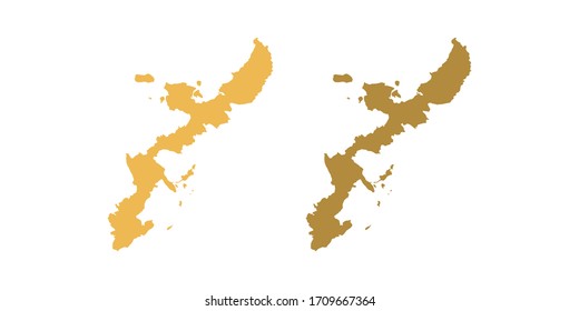 Vector amarillo del mapa de Okinawa