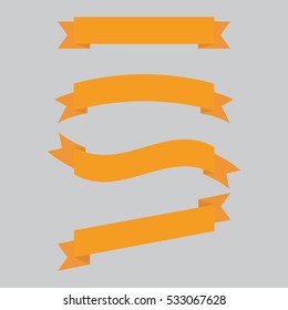 vector set yellow ribbon banners illustration for your text