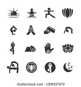 Vector set of yoga icons.