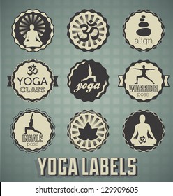 Vector Set: Yoga Labels and Icons