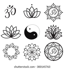 Vector Set Yoga Labels and Icons