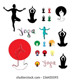 Silueta de yoga, icono, símbolo de un estilo de vida saludable.