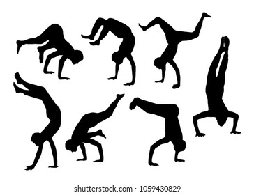 Vector set of yoga silhouettes
