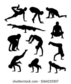 Vector set of yoga silhouettes