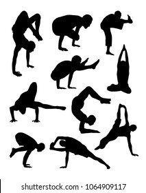 Vector set of yoga silhouettes