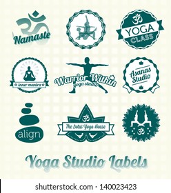 Vector Set: Yoga Studio Labels and Icons