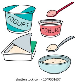 vector set of yogurt