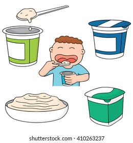 vector set of yogurt