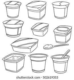 vector set of yogurt