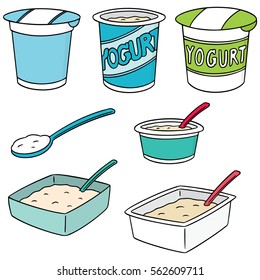 vector set of yogurt