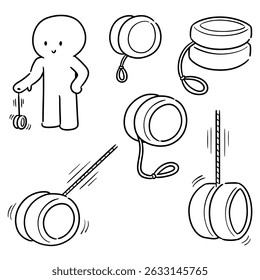 vector set of yoyo cartoon