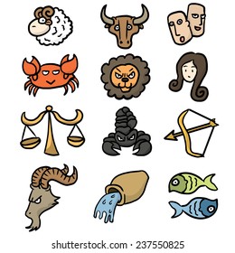 vector set of zodiac icon 