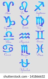 Vector set of Zodiac sign icons