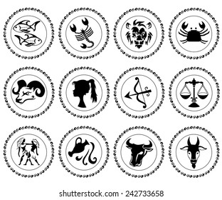 vector set of zodiac signs