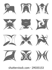 Vector Set Of Zodiac Signs