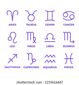 Vector set zodiac signs. Horoscope symbols