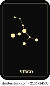 Vector set of zodiac signs. Magic cards. Mystical tarot cards. Retro-vintage engraving in boho style. Phases of the moon.