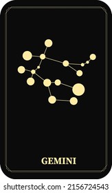 Vector set of zodiac signs. Magic cards. Mystical tarot cards. Retro-vintage engraving in boho style. Phases of the moon.