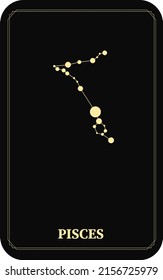 Vector set of zodiac signs. Magic cards. Mystical tarot cards. Retro-vintage engraving in boho style. Phases of the moon.