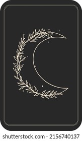 Vector set of zodiac signs. Magic cards. Mystical tarot cards. Retro-vintage engraving in boho style. Phases of the moon.