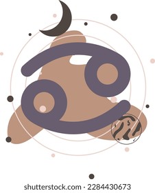 Vector set of zodiac signs. Magic cards. Mystical tarot cards. Retro-vintage engraving in boho style. Phases of the moon.