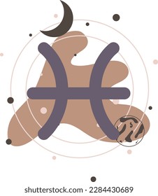 Vector set of zodiac signs. Magic cards. Mystical tarot cards. Retro-vintage engraving in boho style. Phases of the moon.