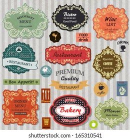 vector set:design elements and floral frames for restaurant design