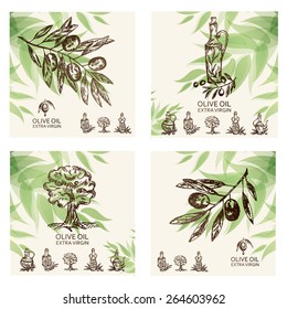 Vector set:olives backgrounds
