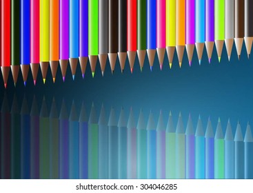vector sets of colored pencils in rows