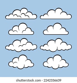 Vector sets of various outline clouds for various needs